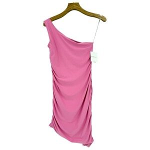 BEYOND YOGA Featherweight Carried Away One Shoulder Dress in Pink Size M